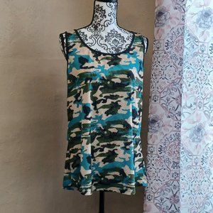 ** LAST CHANCE SALE** , blue\green camo, Mesh Tank Top, Wmn XL